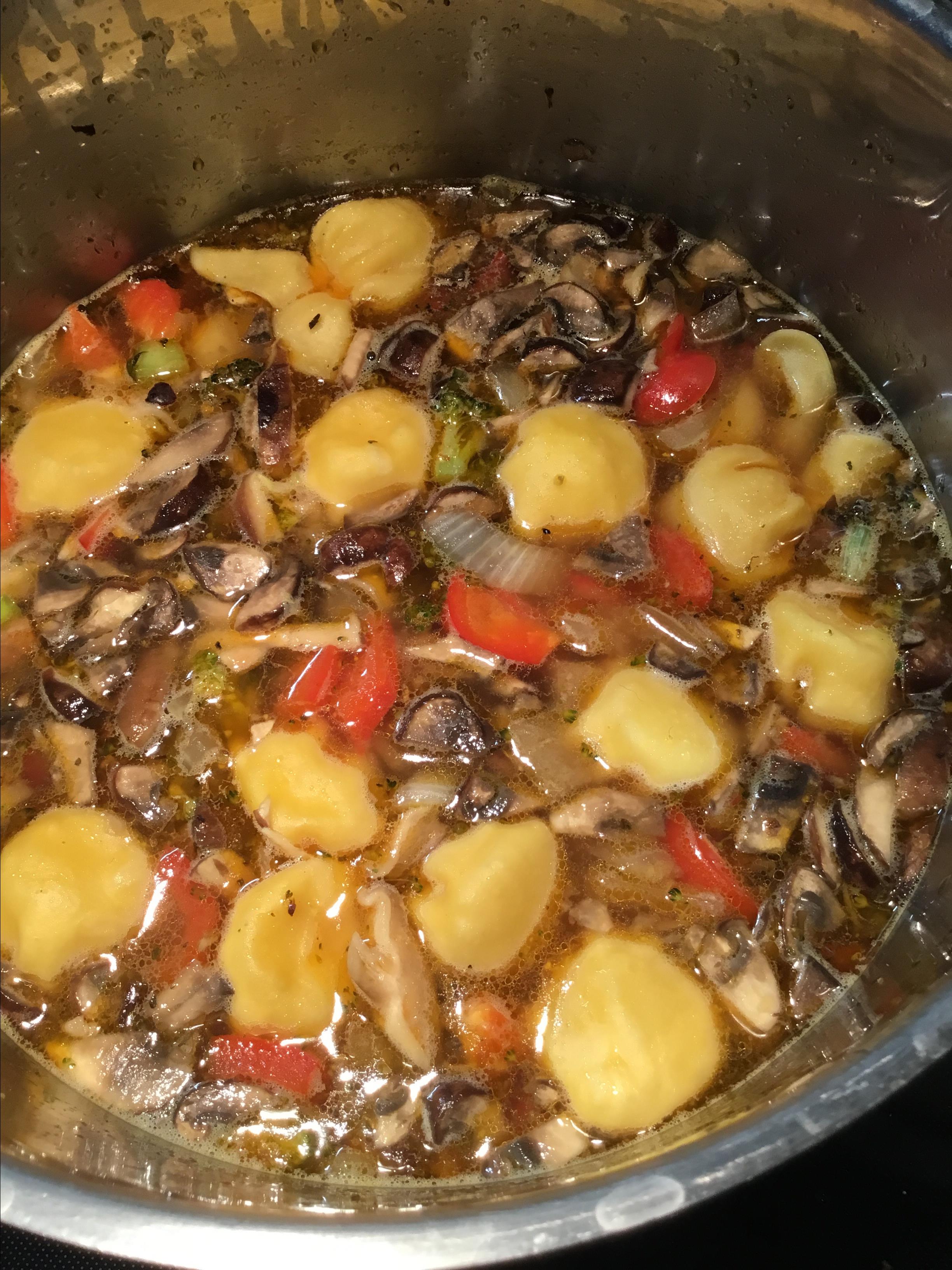 Mushroom, Leek, Chicken Sausage and Tortellini Soup Dee Przybylski