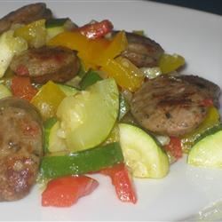 Turkey Polish Sausage and Peppers 