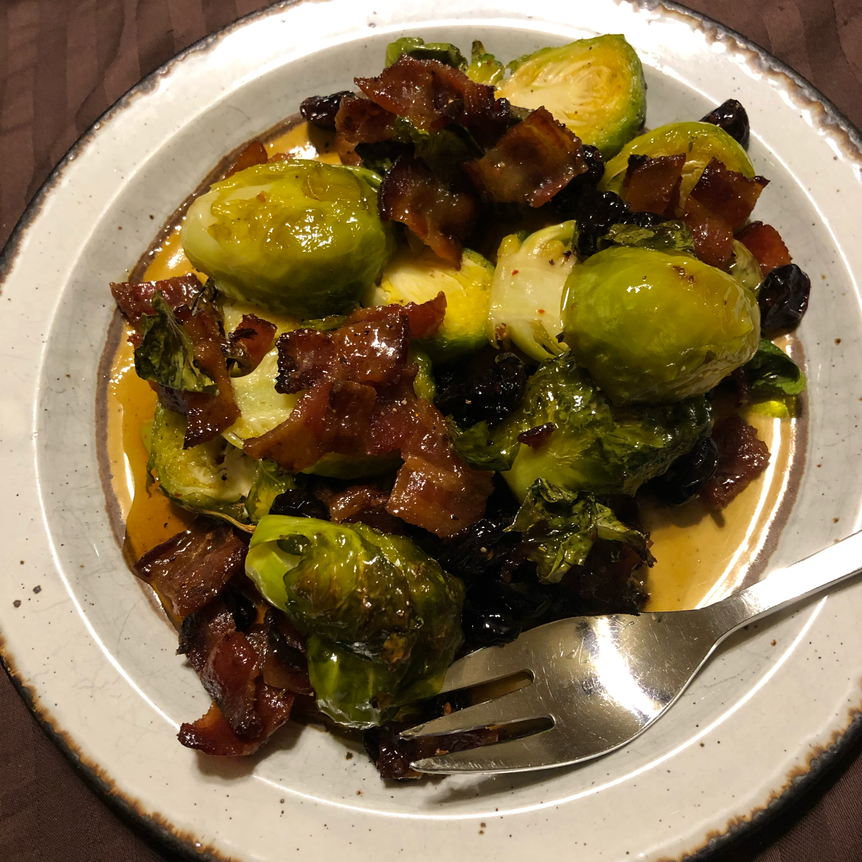 Maple Roasted Brussels Sprouts with Bacon 
