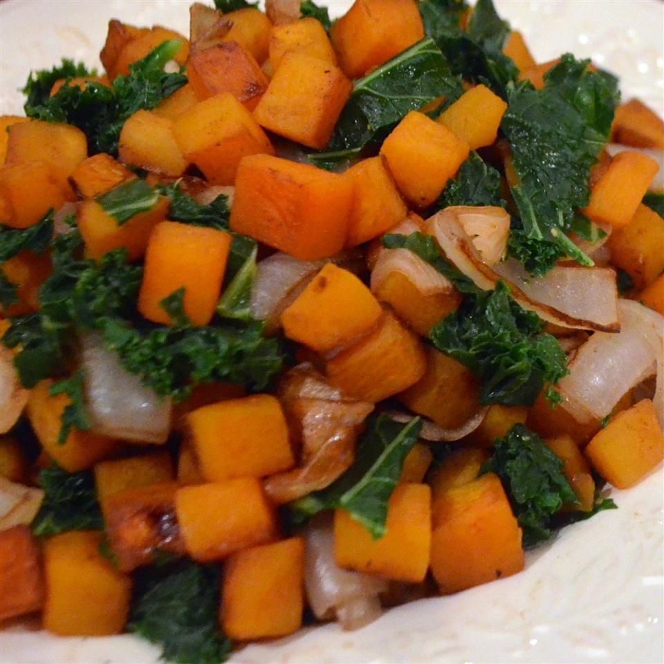 Balsamic Butternut Squash with Kale 