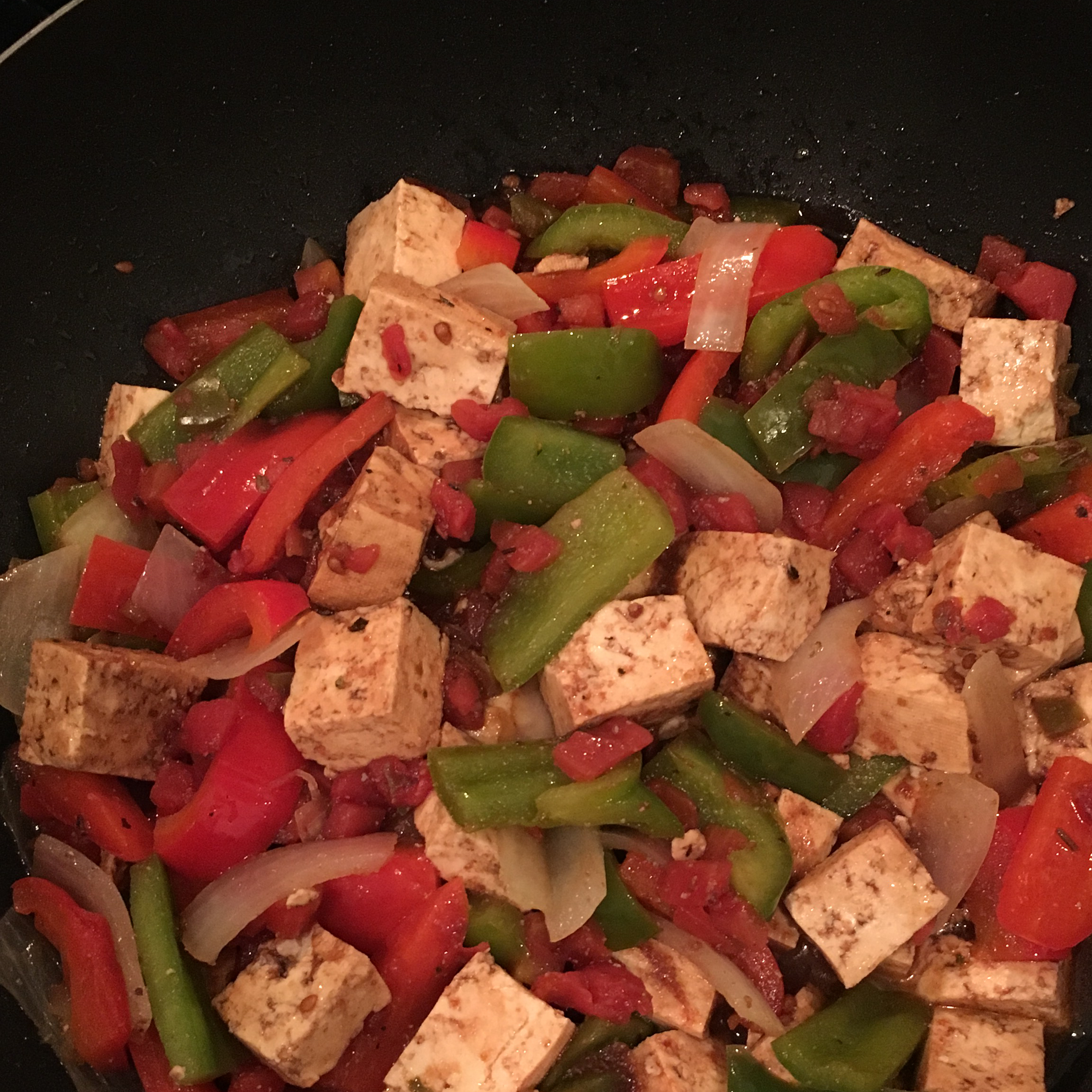 Tofu with Tomatoes and Balsamic Vinegar 