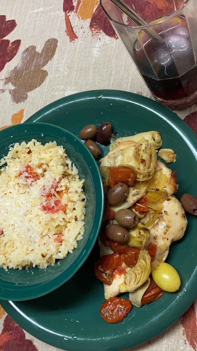 Chicken with Heirloom Tomatoes, Artichokes, and Rosemary 