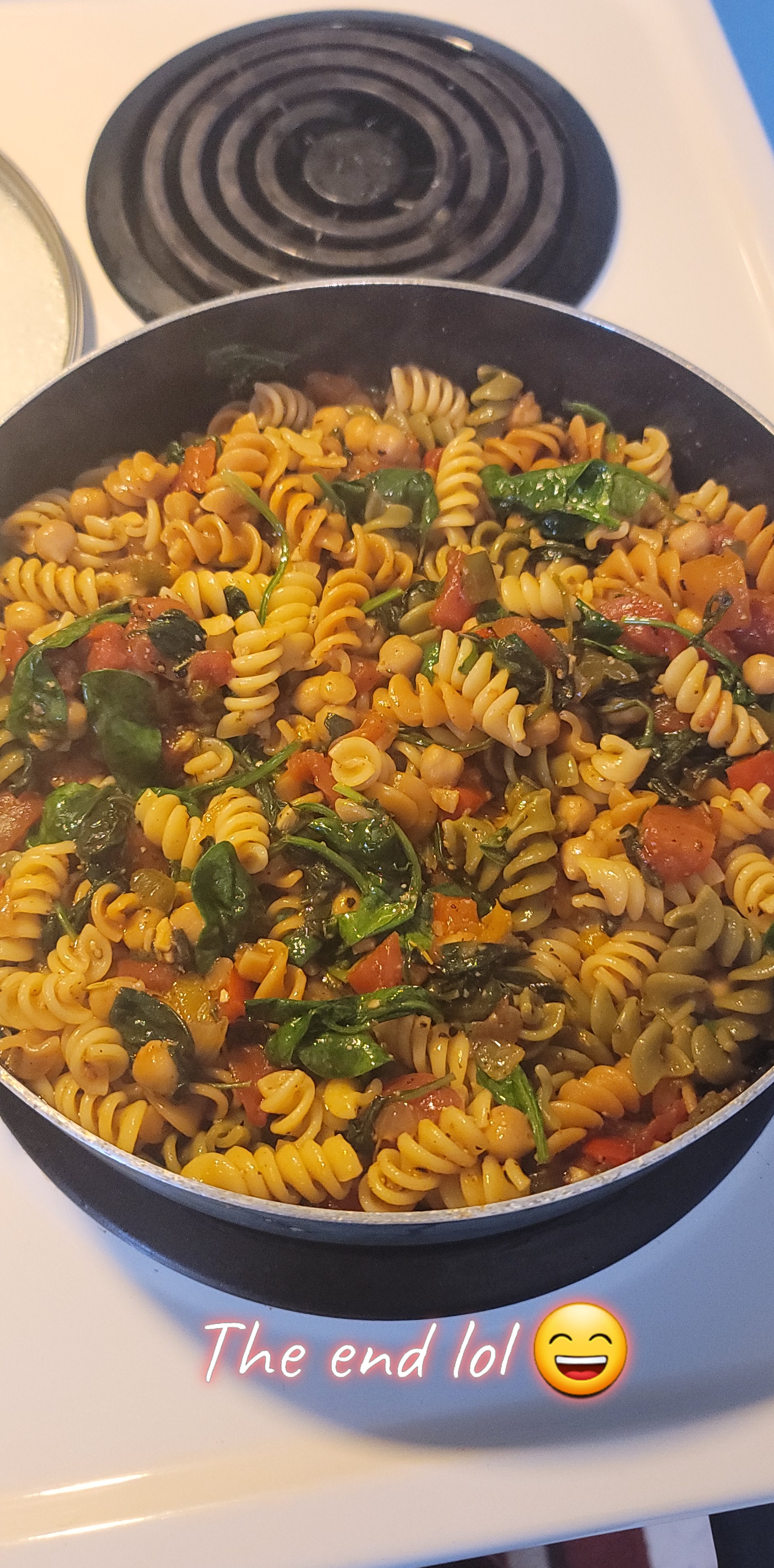 Pasta with Spinach and Chickpeas amber n