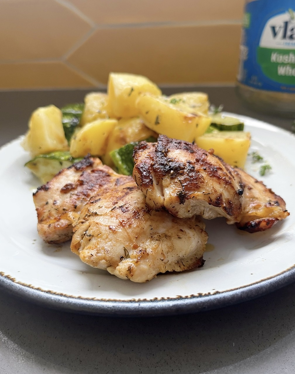Grilled Dill Pickle Chicken Thighs 