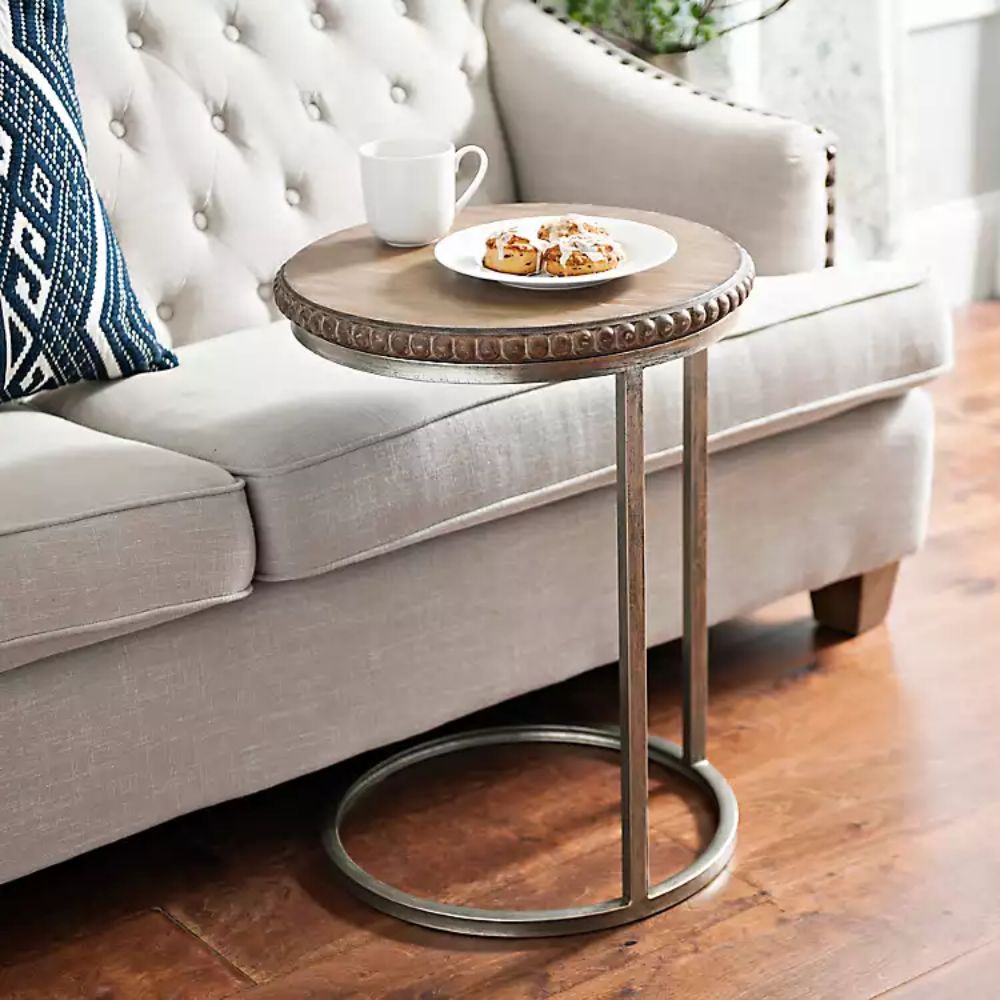 Beaded Round Wood Table