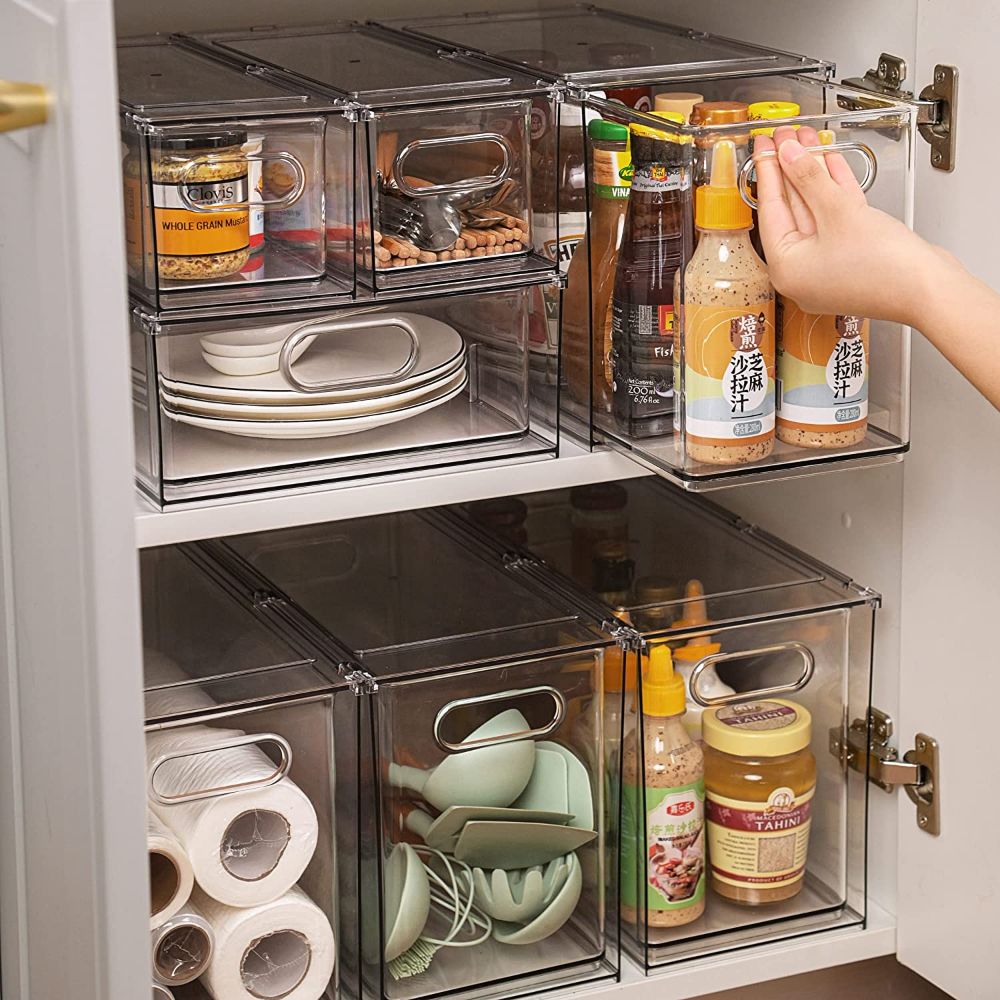 Stackable Drawer Pull-Out Bins
