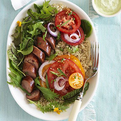 Tomatoes With Sausage and Green Goddess Dressing