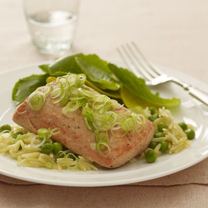 Broiled Salmon With Orzo 