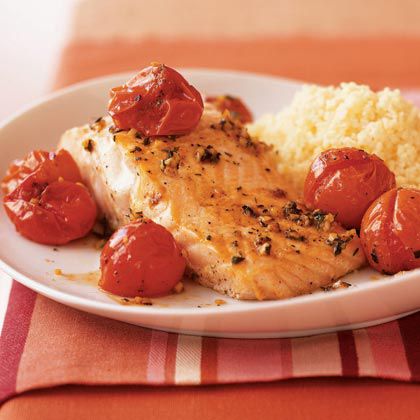 Salmon with Roasted Cherry Tomatoes 