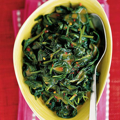 Greens With Spicy Peanut Sauce 