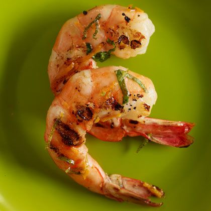 Grilled Shrimp with Lime, Orange, and Basil Oil 