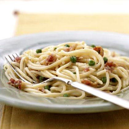 Spaghetti with Parmesan and Bacon 