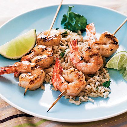 Tequila-Lime Shrimp With Cilantro Rice 