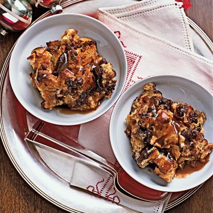 Chocolate Bread Pudding With Caramel Sauce 