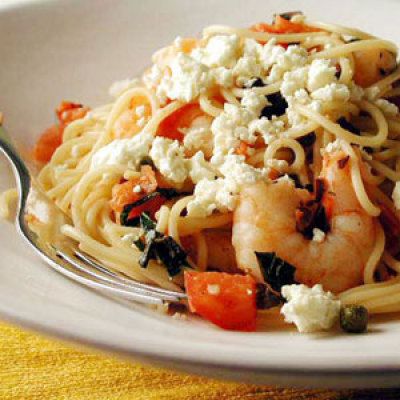 Mediterranean shrimp and pasta