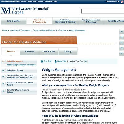 The Center for Lifestyle Medicine at Northwestern Memorial Hospital