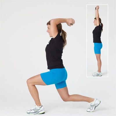 Forward lunge with elbow extension