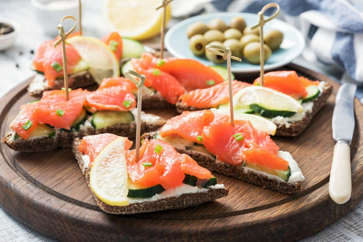 Pumpernickel Toasts With Smoked Salmon