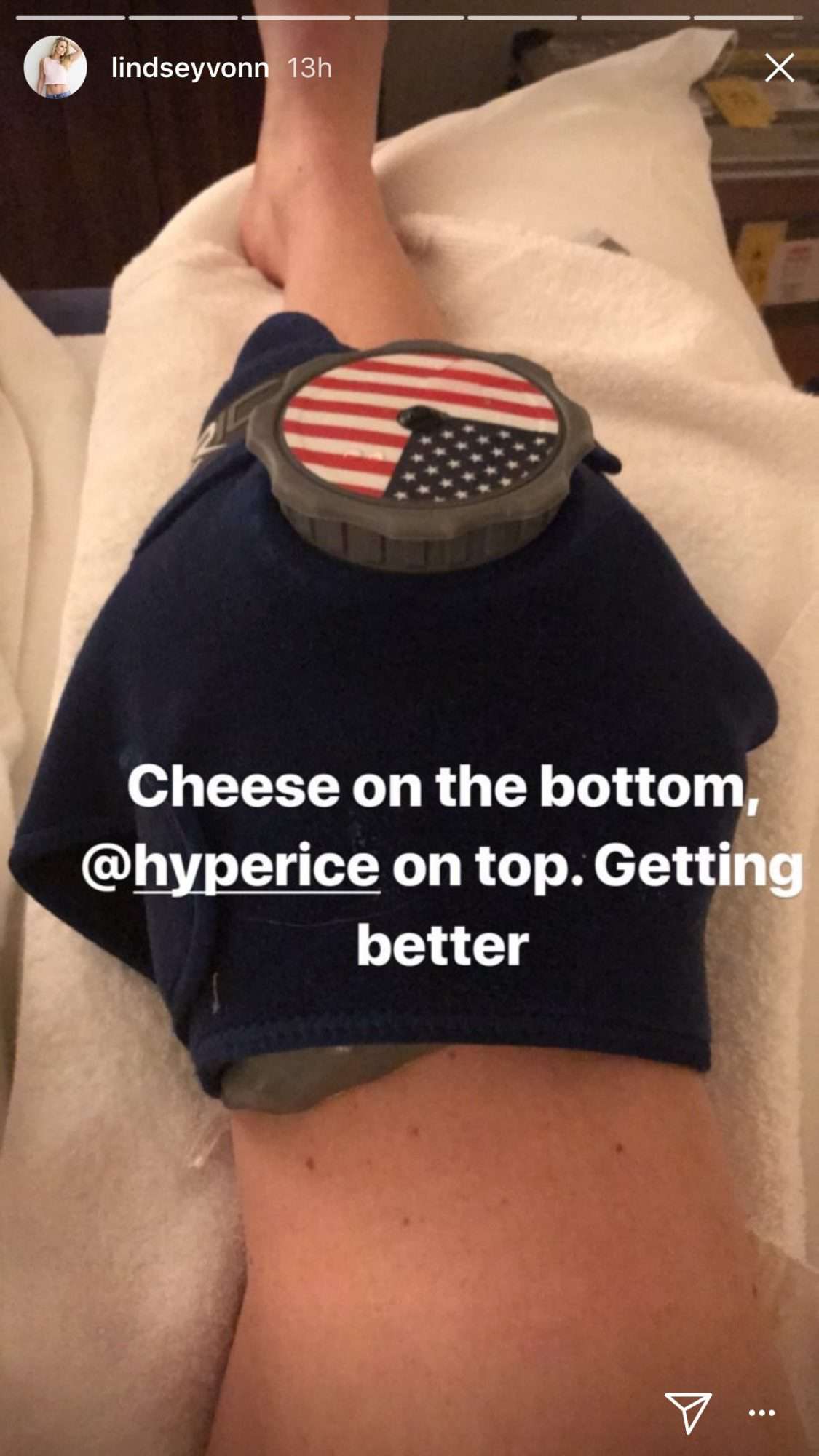 Lindsey Vonn Injury Recovery Cheese Therapy Skiing Hyperice