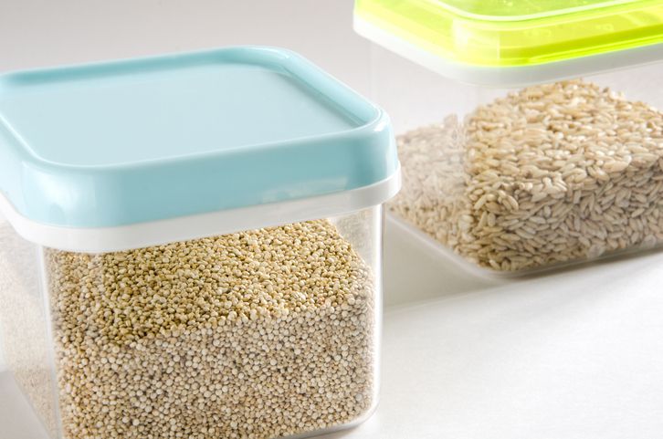 Food storage plastic containers complex carbs whole grains quinoa brown rice oats farro bulgar meal prep
