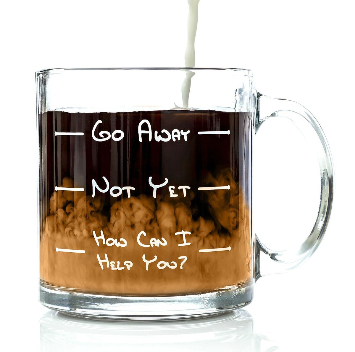 Go Away Funny Glass Coffee Mug