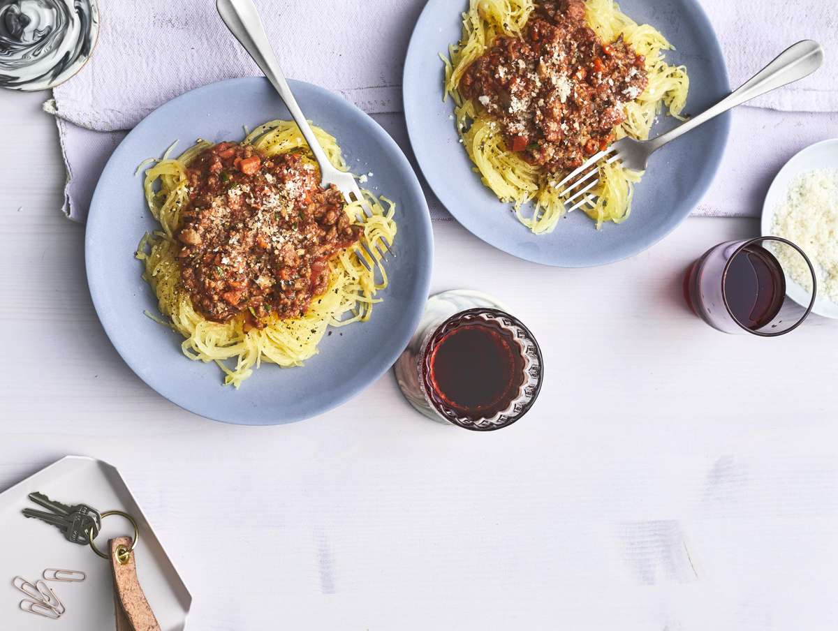Turkey-Vegetable Bolognese With Spaghetti Squash