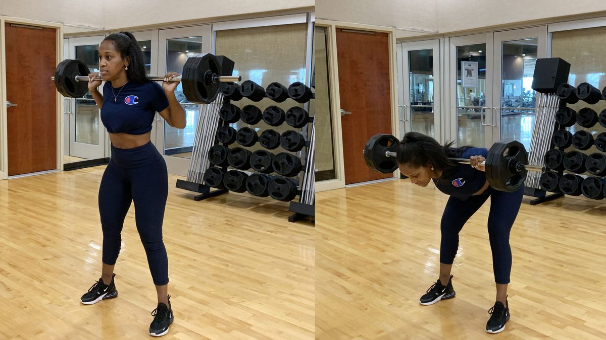 good-morning exercise glutes back barbell woman health wellbeing