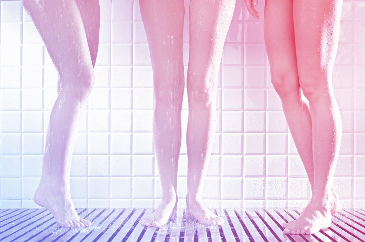 Three women in the shower