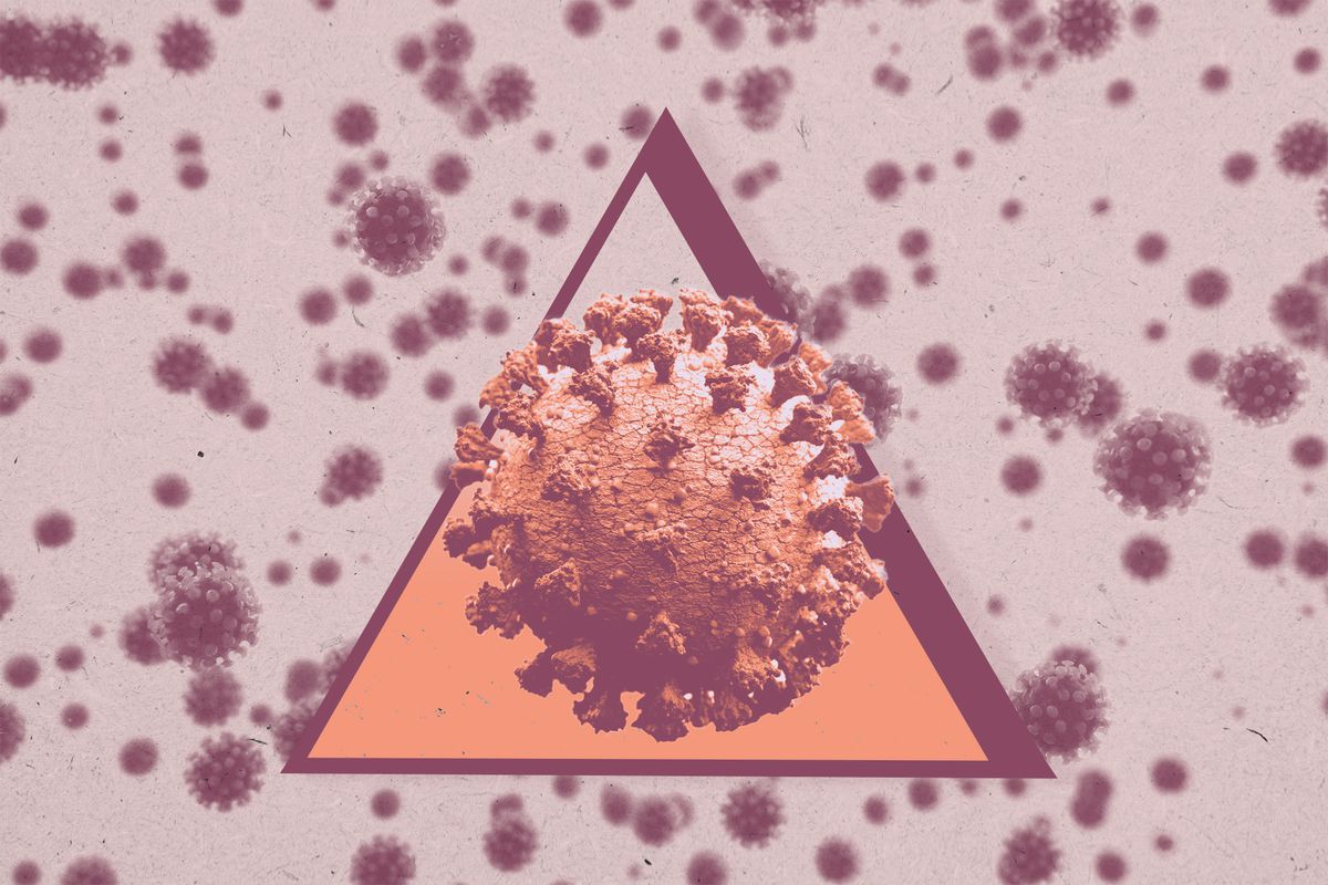 COVID Delta Variant , Corona virus digitally generated image on coronavirus background