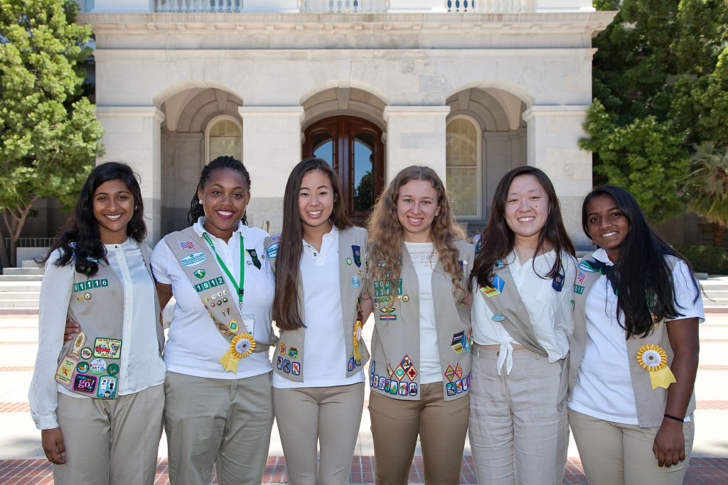 Girl Scouts stand together in Califoria