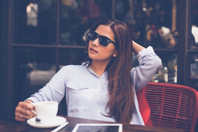 Woman enjoying a coffee