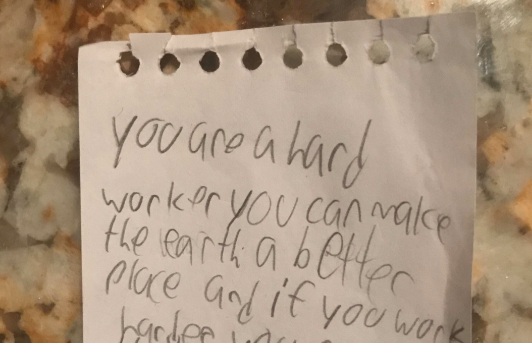 Kid's note to dad is savage