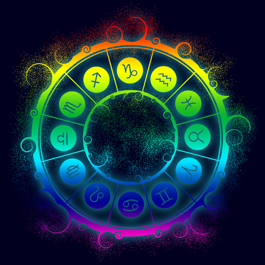 Astrological signs in rainbow colors