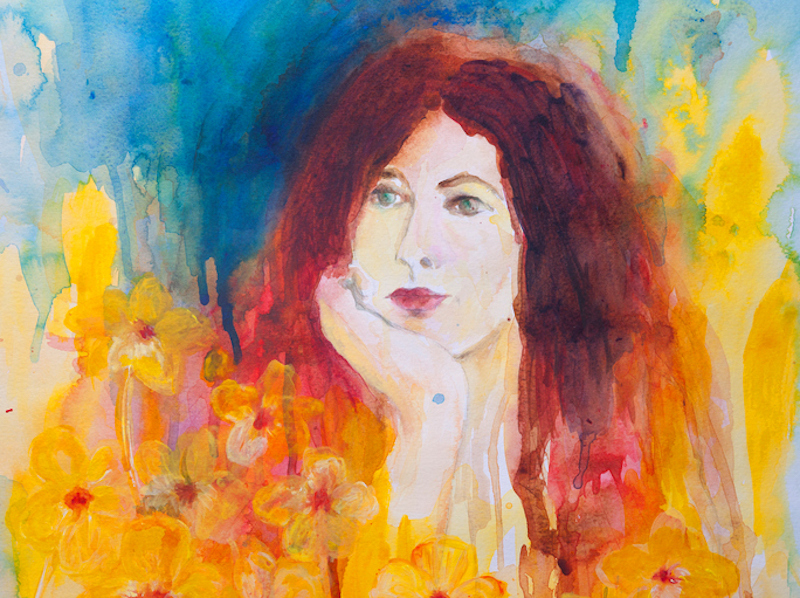 Watercolor painting of woman