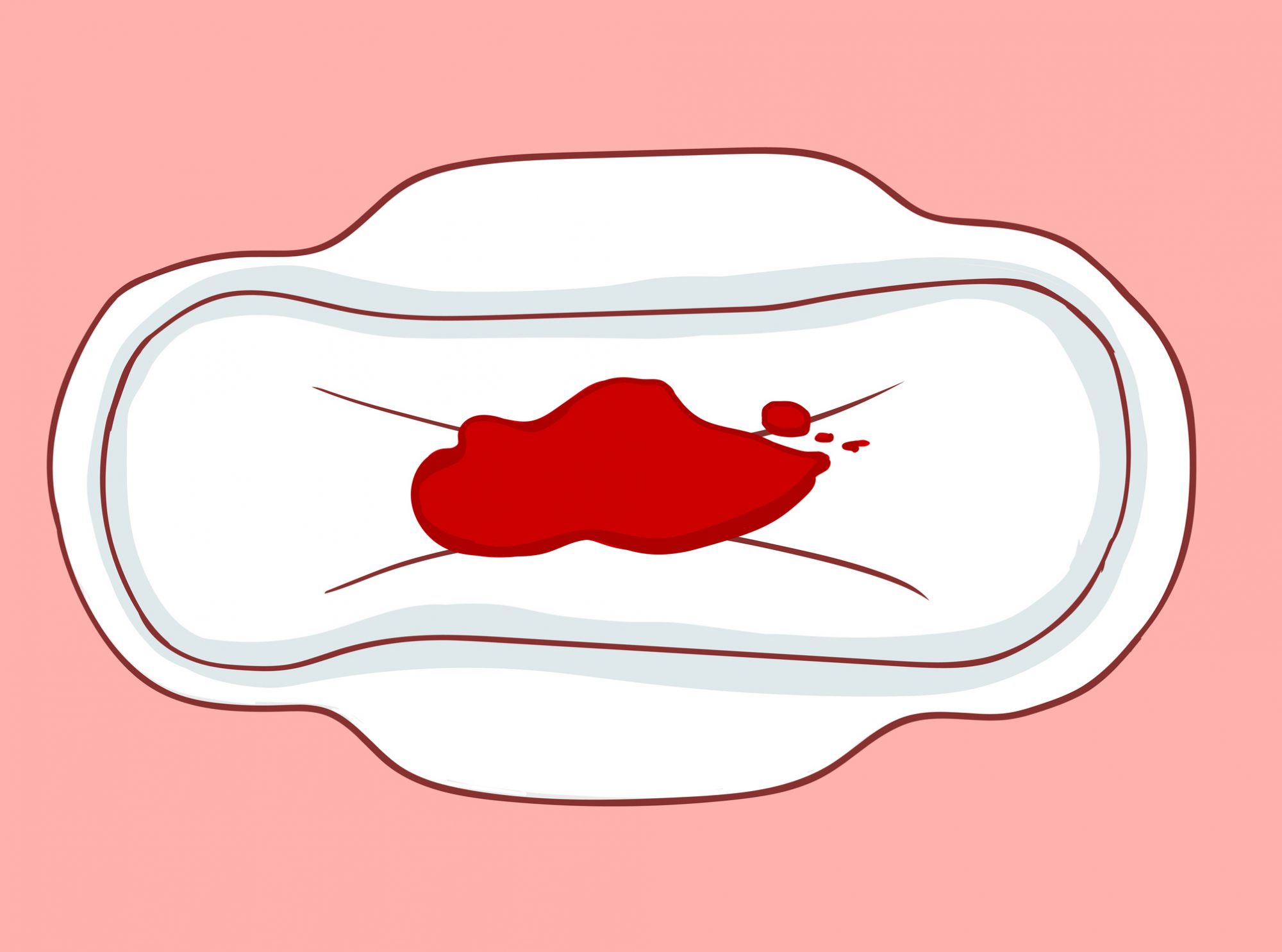 illustration of period blood on pad