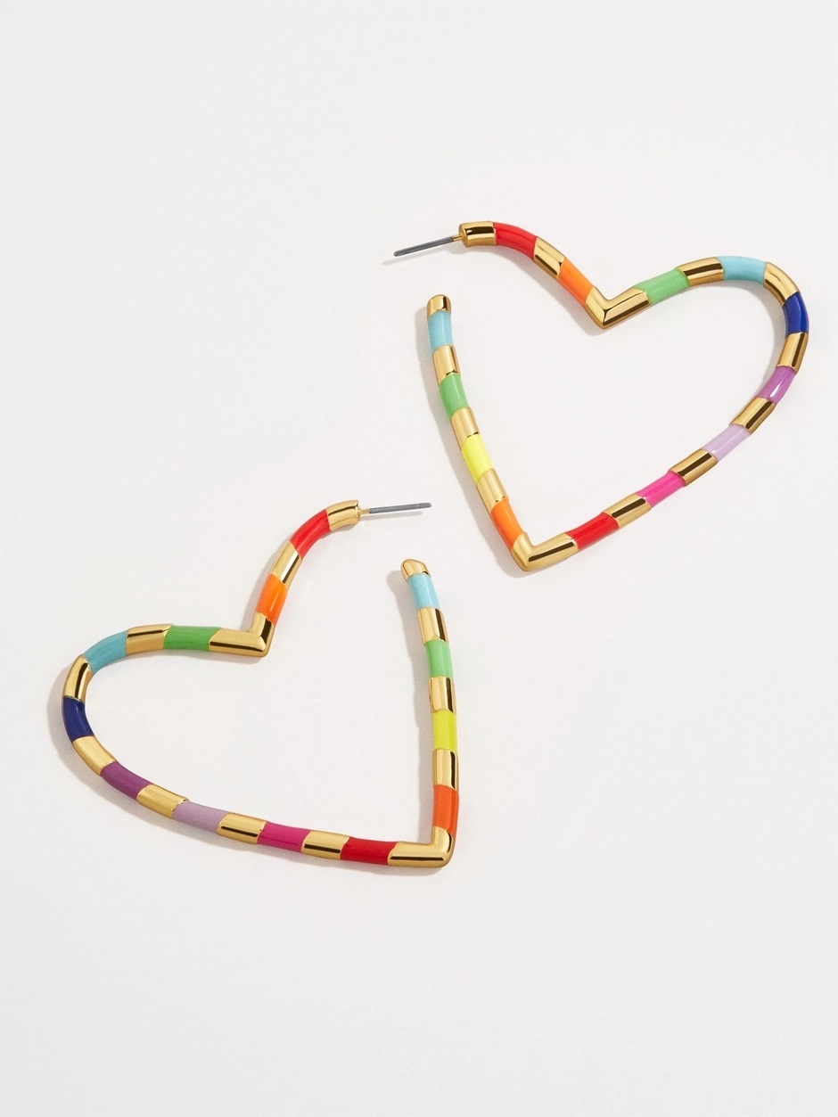 baublebar rainbow heart hoop earrings