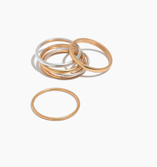madewell stackable rings mixed metal stackable rings