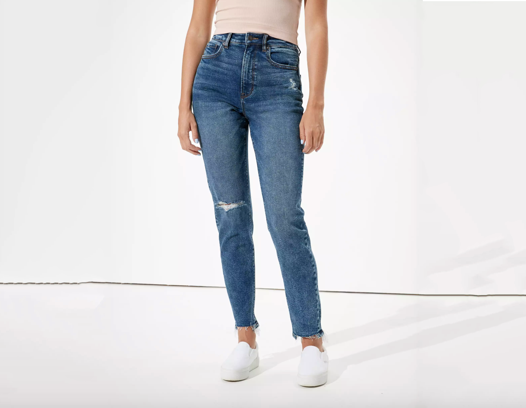 american eagle high-waisted mom jeans, best high waisted jeans