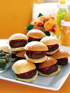 Mini Burgers with Red-Hot Smoky Ketchup