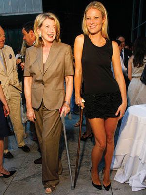 Martha Stewart, Gwyneth Paltrow, stylish injuries, canes, Tom Ford, Estee Lauder