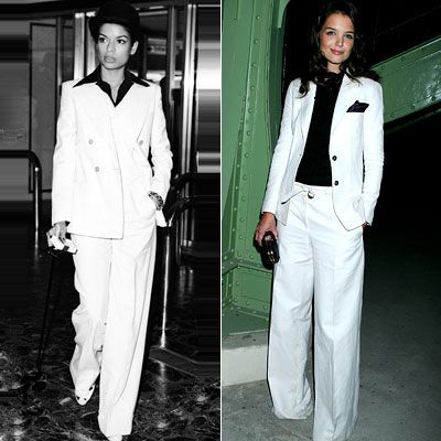 Bianca Jagger and Katie Holmes