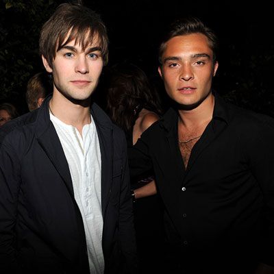 Chace Crawford and Ed Westwick, CW Upfront party, Gossip Girl, New York City