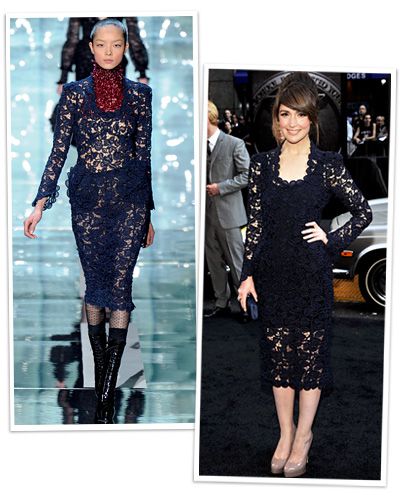 Rose Byrne in a lace Marc Jacobs dress