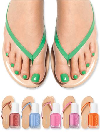 Essie nail polish and Tkees flip-flops