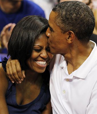 Barack Obama, Michelle Obama, Kiss Cam