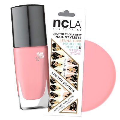 NCLA's botanical nail decals with Lancome's Rose Plumeti for a floral pedicure