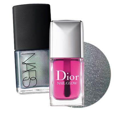 Holographic pedicure with Dior's Nail Glow and NARS' Disco Inferno