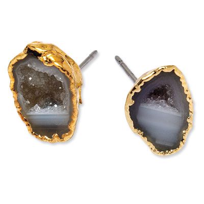 Heather Hawkins Druzy geode and gold-plated earrings - Gifts for Her