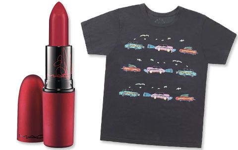 MAC Viva Glam lipstick and Marc Jacobs shirt