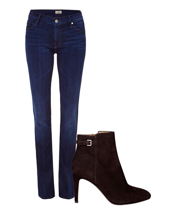 For a Polished Work Look: Boot Cut Jeans & Booties